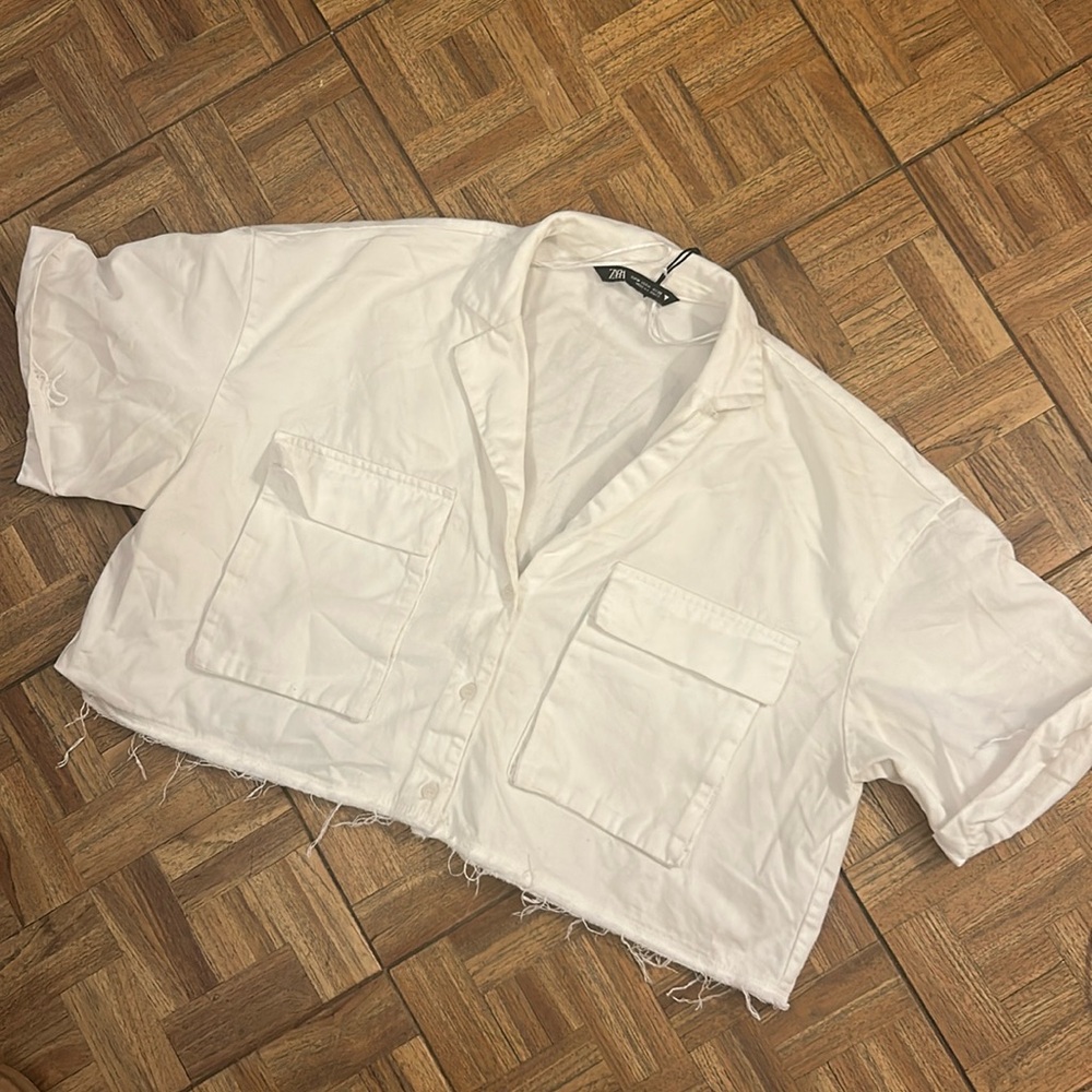 Zara Cropped Button Down